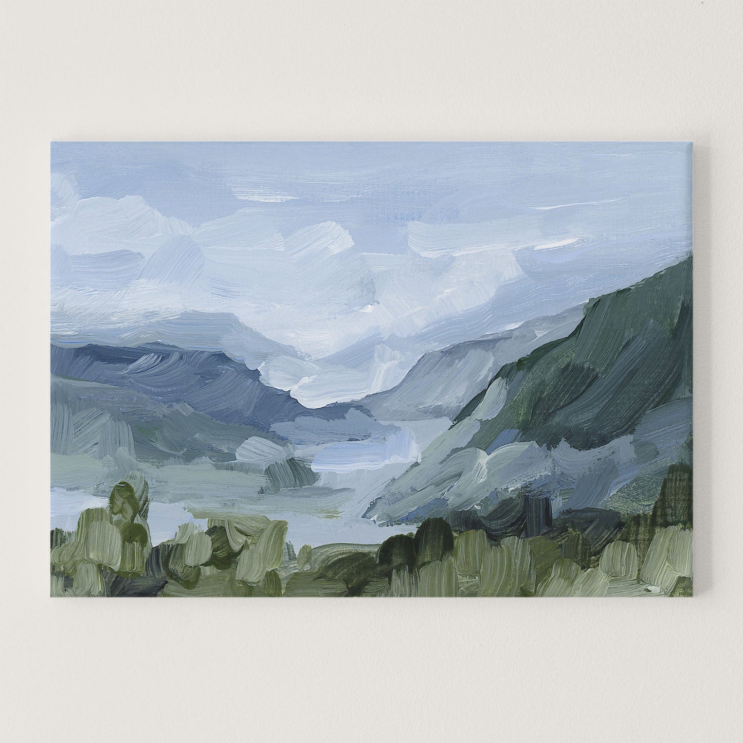 ’Blue Juneau’ Art Print - Stretched Canvas / 8x10 in / No Frame - Alaska Mountain Landscape - coast - Coastal