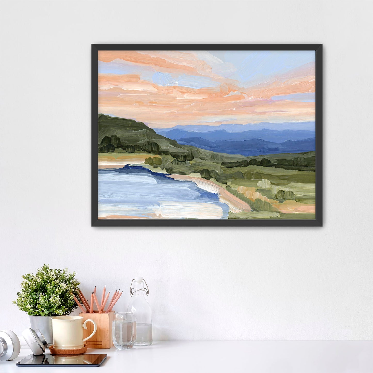 ’Blue Lake’ Art Print - Paper / 5x7 in / Black Frame - Blue Ridge Mountains - appalachian trail - blueridge - Georgia