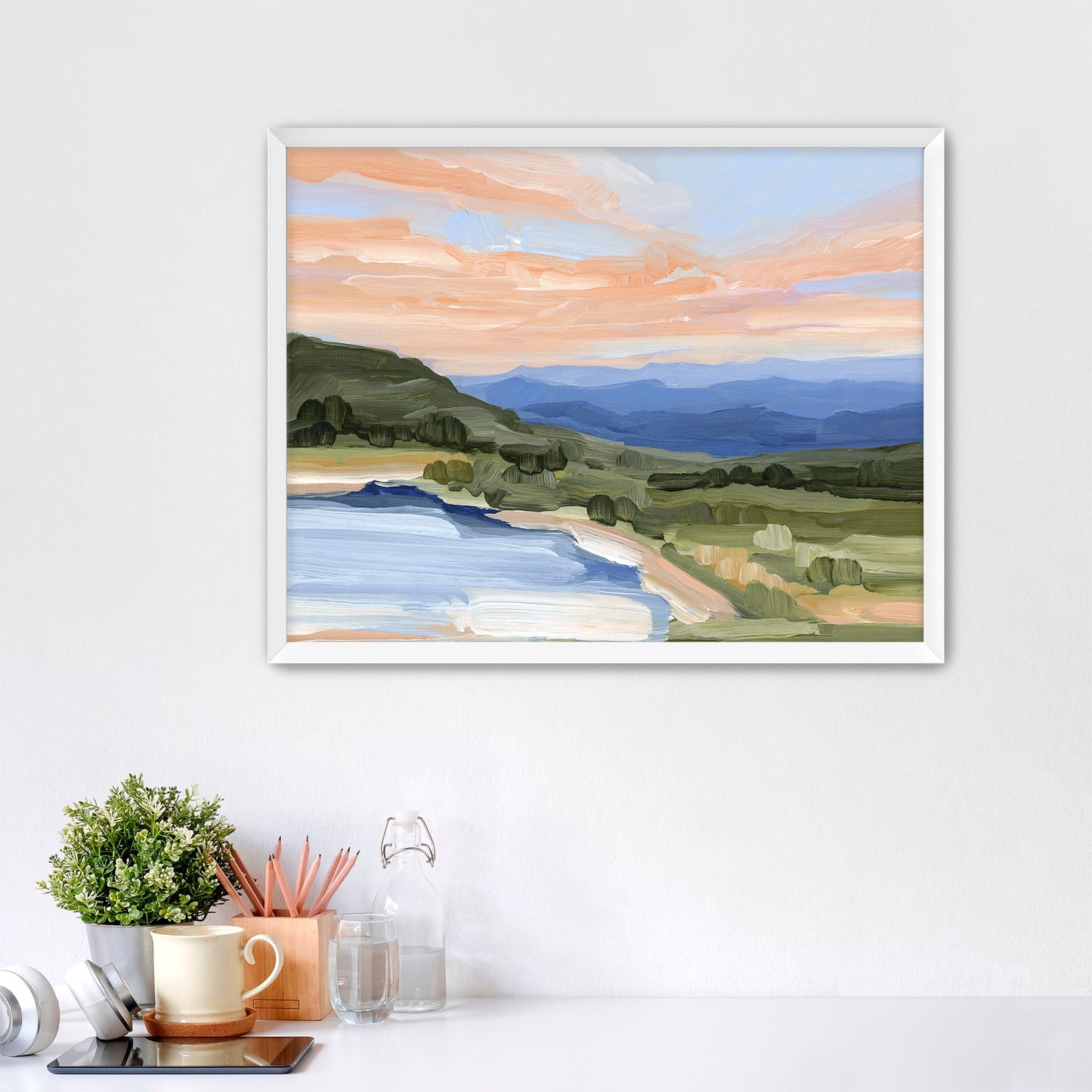 ’Blue Lake’ Art Print - Paper / 5x7 in / White Frame - Blue Ridge Mountains - appalachian trail - blueridge - Georgia