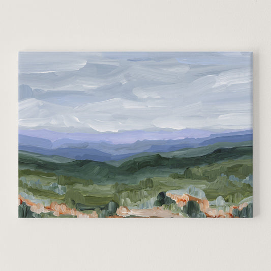 ’Blue Ridge’ 24x36 Unframed Stretched Canvas Art Print || Final Sale Blue Ridge Mountains Wall Appalachian Trail blue