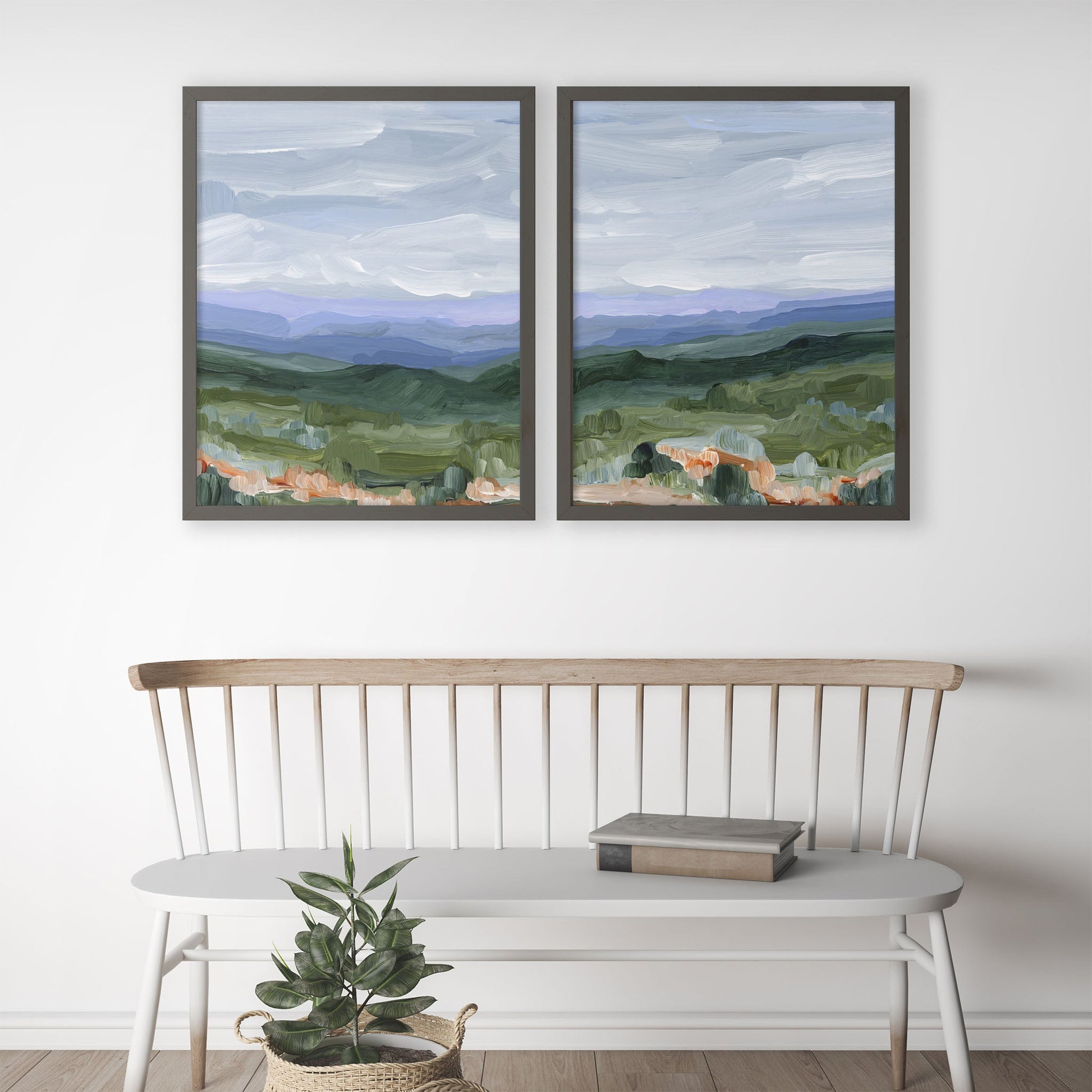 ’Blue Ridge’ Diptych Art Print || Set of 2 - abstract - Appalachian - appalachian trail - Artwork