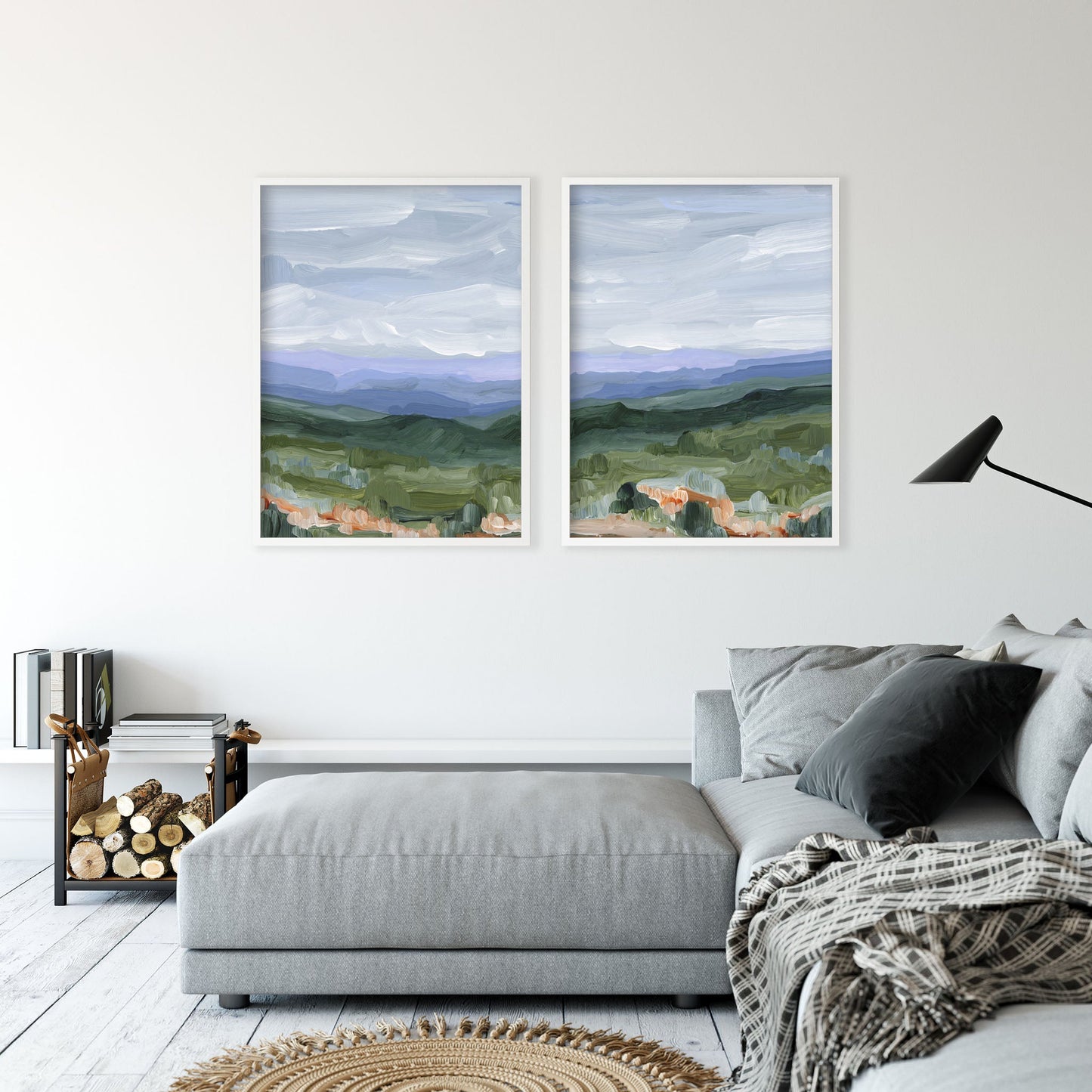 ’Blue Ridge’ Diptych Art Print || Set of 2 - abstract - Appalachian - appalachian trail - Artwork