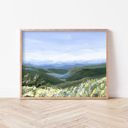 ’Blue Ridge in Bloom’ Art Print - North Carolina Mountains Wall - Appalachian Trail - blue ridge - Blue - blueridge