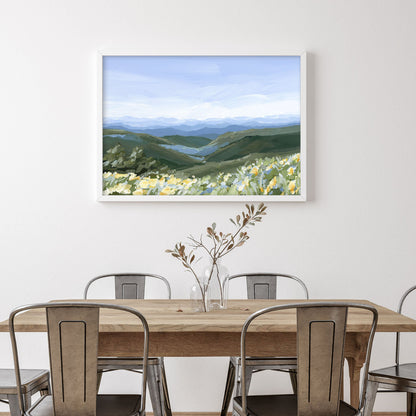 ’Blue Ridge in Bloom’ Art Print - North Carolina Mountains Wall - Appalachian Trail - blue ridge - Blue - blueridge