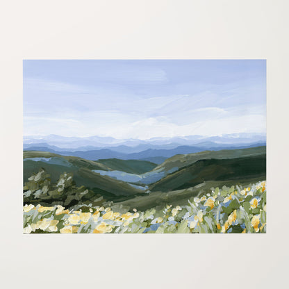 ’Blue Ridge in Bloom’ Art Print - Rolled Canvas / 8x10 / No Frame - North Carolina Mountains Wall - Appalachian Trail