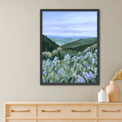 ’Blue Ridge Rising’ Art Print - Paper / 5x7 in / Black Frame