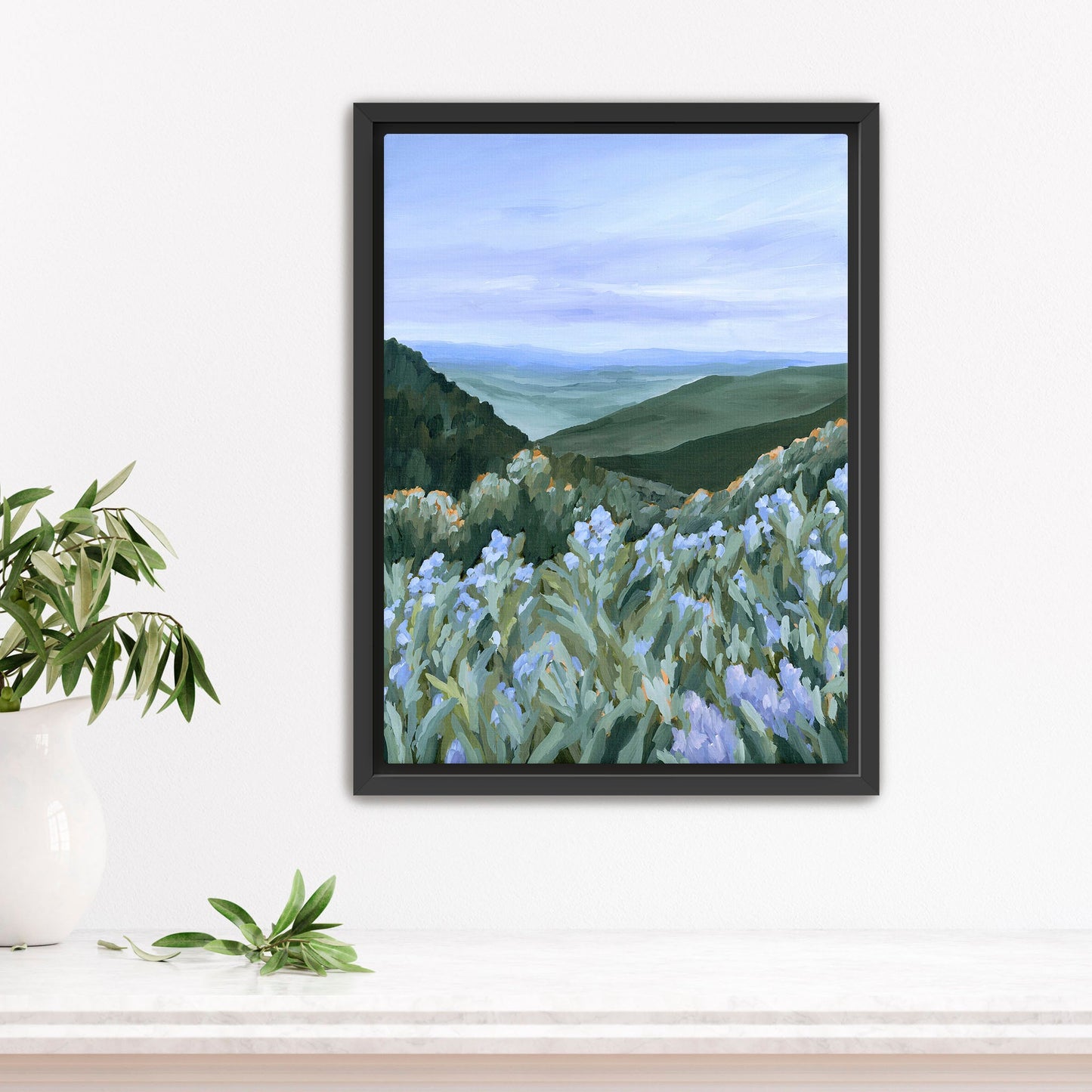 ’Blue Ridge Rising’ Art Print - Stretched Canvas / 8x10 in / Black Frame