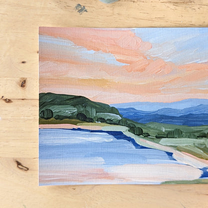 ’Blue Ridge Sunrise’ Original Painting || 5x7 - Colorado Springs - ’Spring Memories’ - abstract - Acrylic