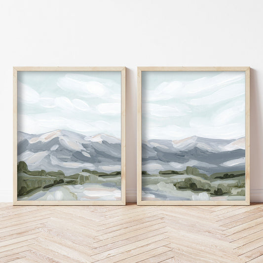 ’Breckenridge’ Diptych Art Print || Set of 2 - abstract - Artwork - Breckenridge - Colorado