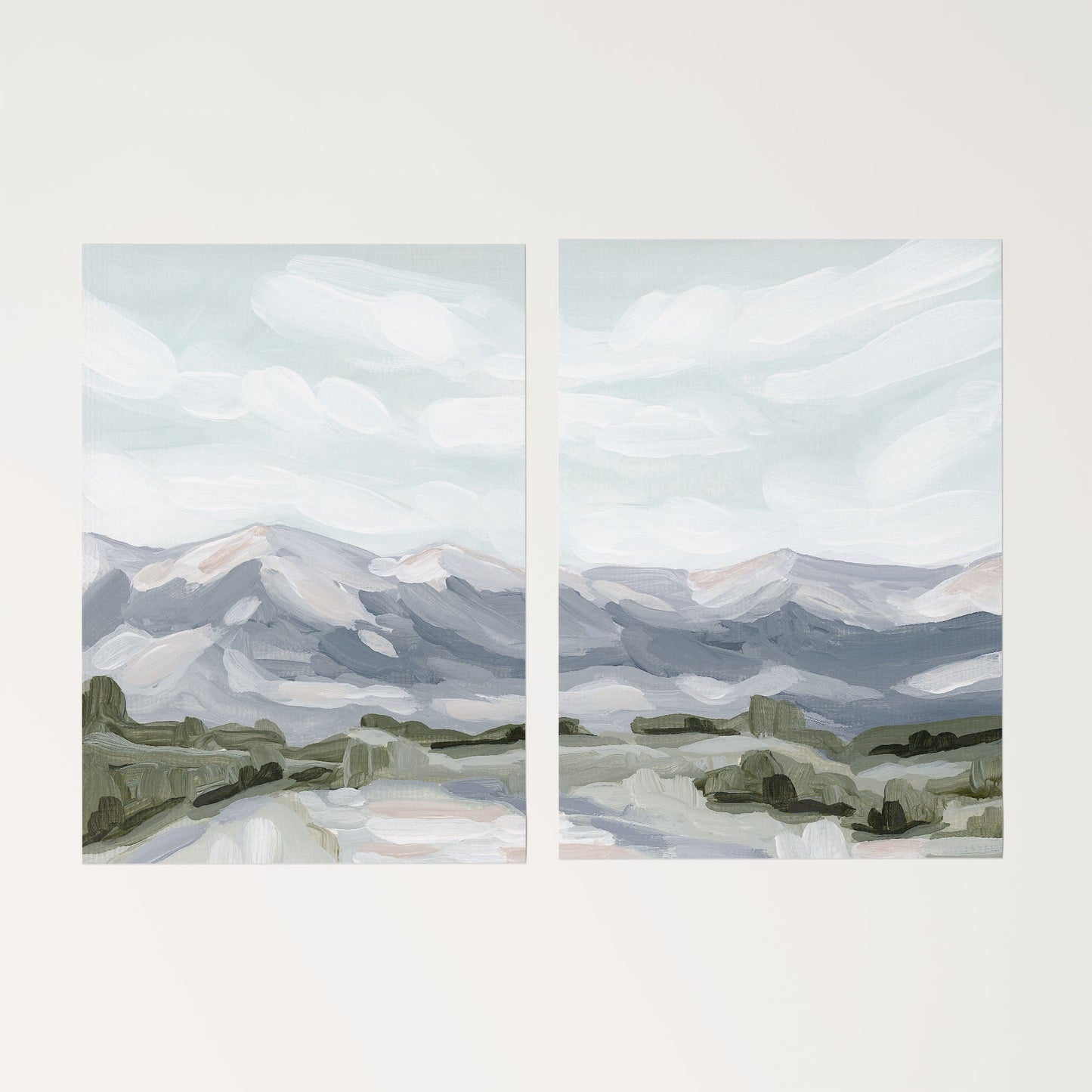 ’Breckenridge’ Diptych Art Print || Set of 2 - Rolled Canvas / 8x10 in / No Frame - abstract - Artwork - Breckenridge