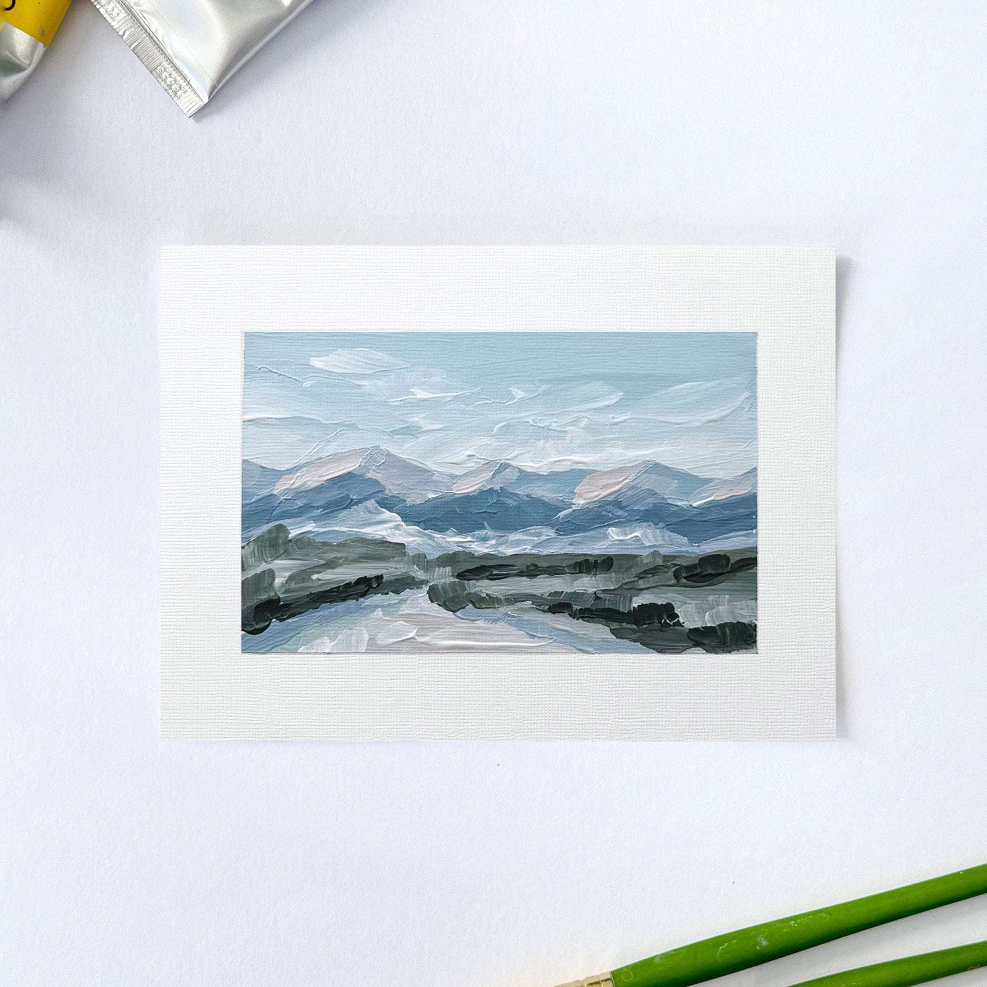 ’Breckenridge II’ Original Painting || 5x7 - Winter Mountain - abstract - Acrylic - Artwork - Breckenridge - Colorado