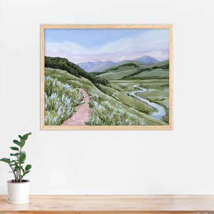 ’Brush Creek’ Art Print - Paper / 5x7 in / Oak Frame - Crested Butte Colorado - abstract - Artwork
