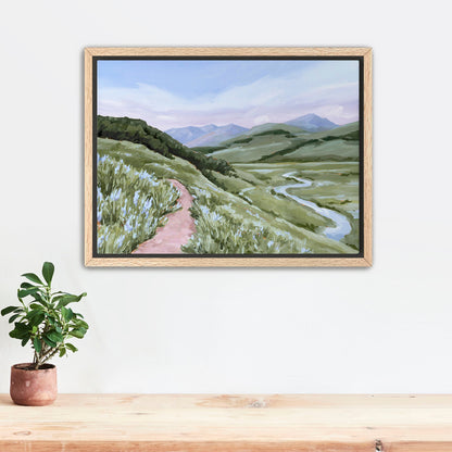 ’Brush Creek’ Art Print - Stretched Canvas / 8x10 in / Oak Frame - Crested Butte Colorado - abstract - Artwork