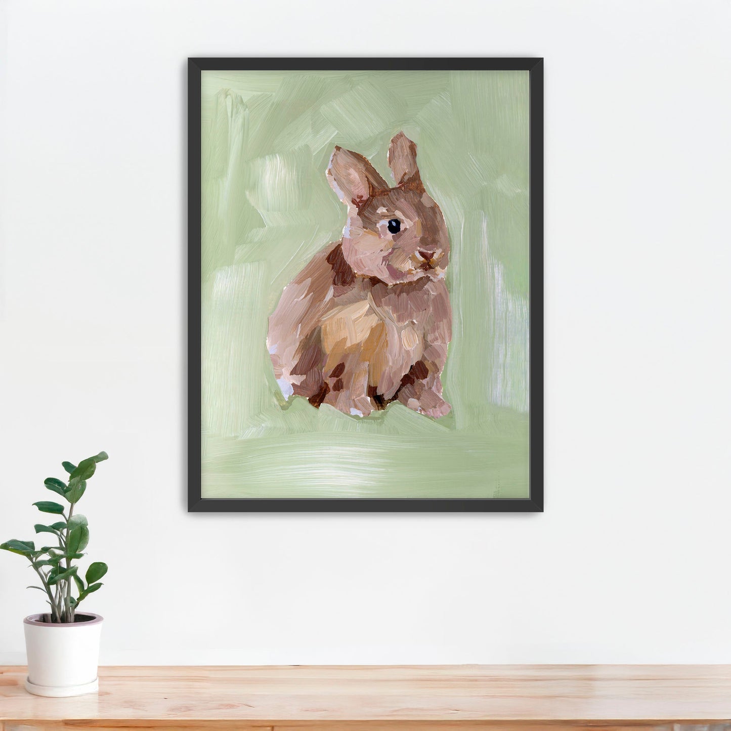 ’Bunny I’ Art Print - Paper / 5x7 in / Black Frame - Kid’s Room Animal Wall - animal - animals - Artwork - Bedroom