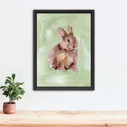 ’Bunny I’ Art Print - Stretched Canvas / 8x10 in / Black Frame - Kid’s Room Animal Wall - animal - animals - Artwork
