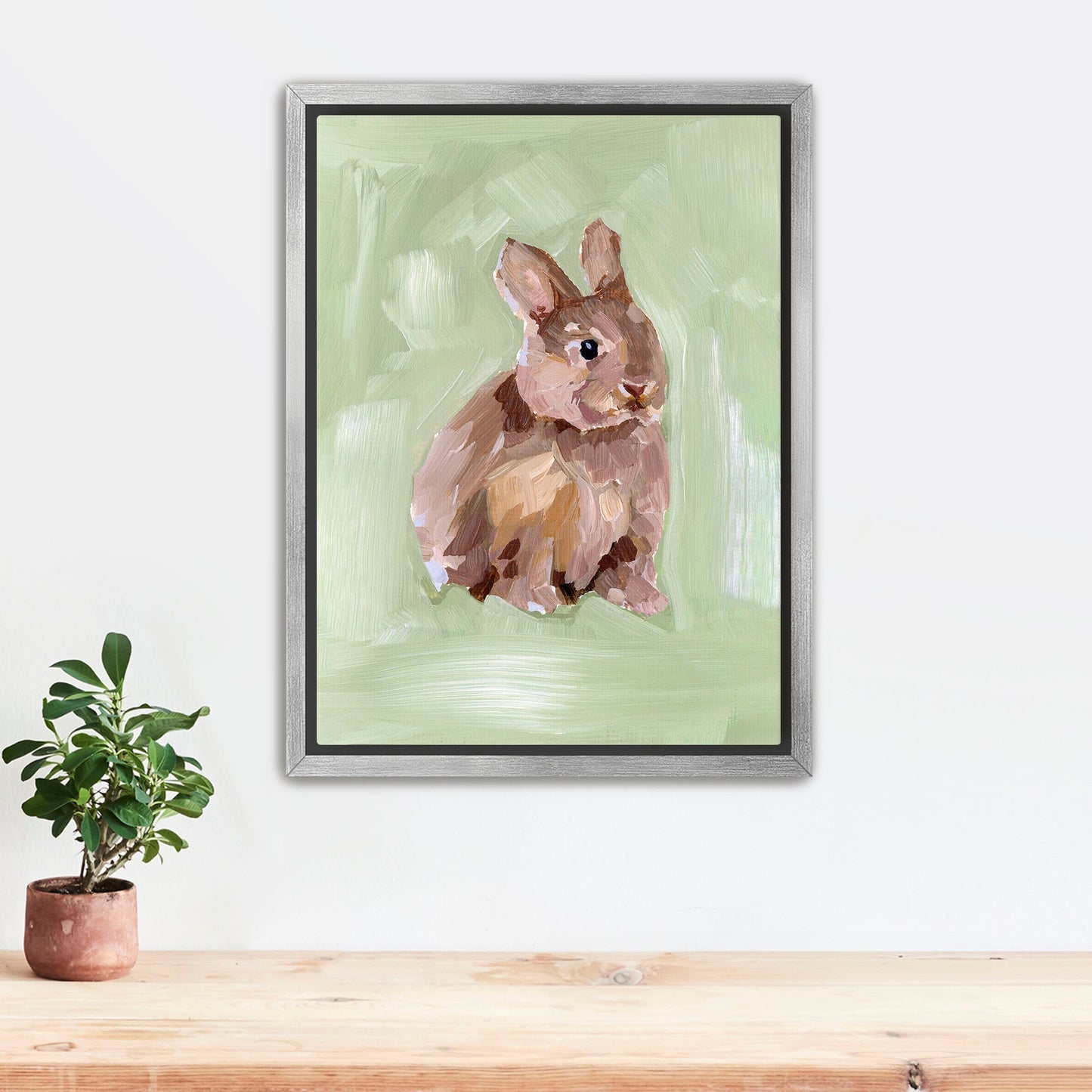 ’Bunny I’ Art Print - Stretched Canvas / 8x10 in / Silver Frame - Kid’s Room Animal Wall - animal - animals