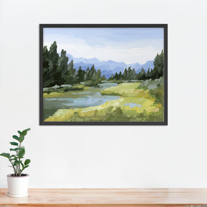 ’Canadian Rockies’ Art Print - Paper / 5x7 in / Black Frame - Banff National Park Wall - alberta - Artwork