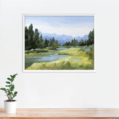 ’Canadian Rockies’ Art Print - Paper / 5x7 in / White Frame - Banff National Park Wall - alberta - Artwork