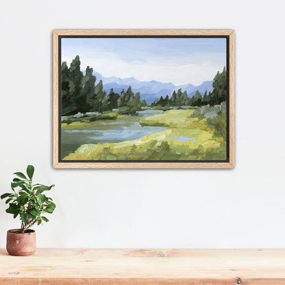 ’Canadian Rockies’ Art Print - Stretched Canvas / 8x10 in / Oak Frame - Banff National Park Wall - alberta - Artwork