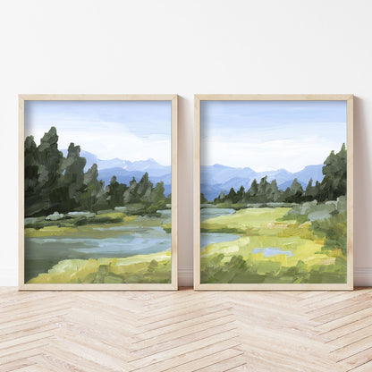 ’Canadian Rockies’ Diptych Art Print || Set of 2 - abstract - Artwork - Banff - National Park