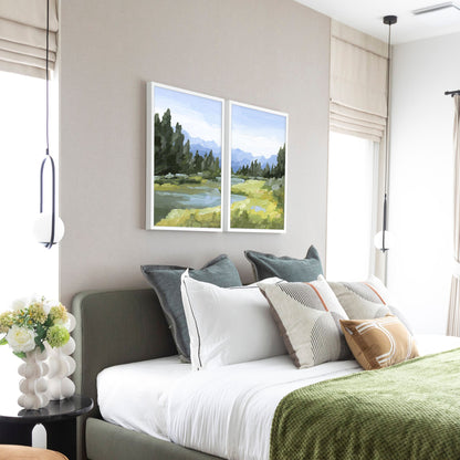 ’Canadian Rockies’ Diptych Art Print || Set of 2 - abstract - Artwork - Banff - National Park