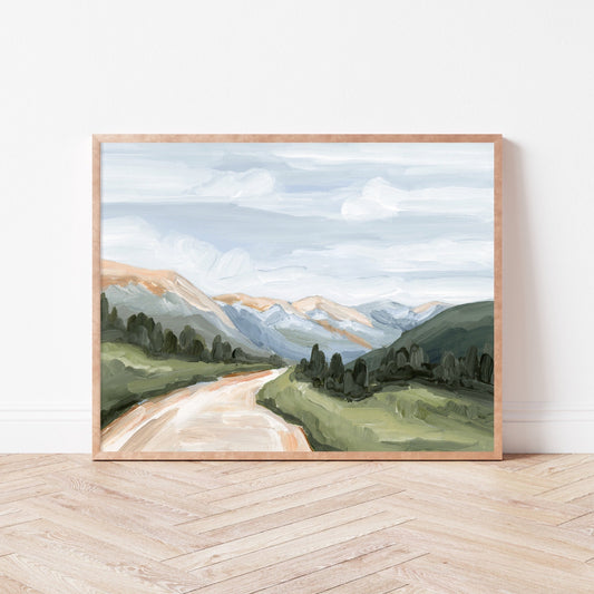 ’Canyon Ridge Road I’ Art Print - Colorado Landscape - abstract - Artwork - Durango