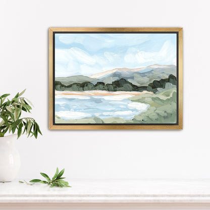 ’Catamount Reservoir II’ Art Print - Stretched Canvas / 8x10 in / Gold Frame - Colorado Mountain - Lake - Landscape
