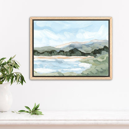 ’Catamount Reservoir II’ Art Print - Stretched Canvas / 8x10 in / Oak Frame - Colorado Mountain - Lake - Landscape