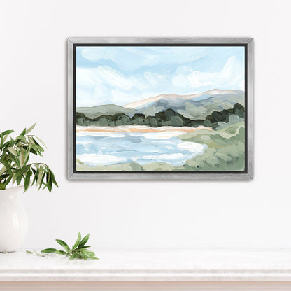 ’Catamount Reservoir II’ Art Print - Stretched Canvas / 8x10 in / Silver Frame - Colorado Mountain - Lake - Landscape