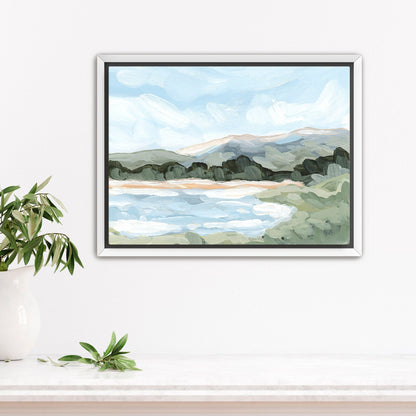 ’Catamount Reservoir II’ Art Print - Stretched Canvas / 8x10 in / White Frame - Colorado Mountain - Lake - Landscape