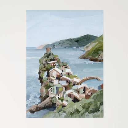 ’Cliffs of Vernazza’ Art Print - Rolled Canvas / 8x10 in / No Frame - Cinque Terre Italy Wall - Terra - Coastal - Europe