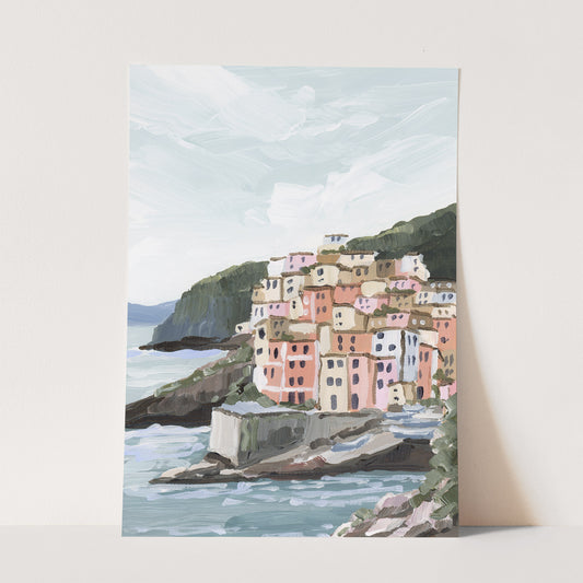 "Cliffside Village" Art Print