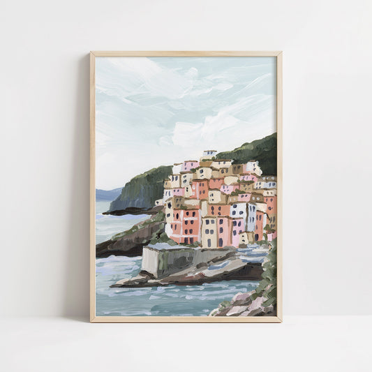 "Cliffside Village" Art Print