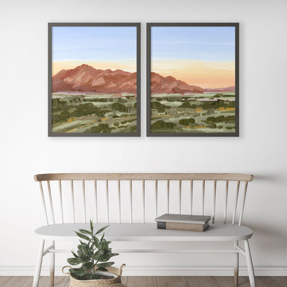 ’Color of Tucson’ Diptych Art Print || Set 2 - abstract - Arizona - Artwork - Desert