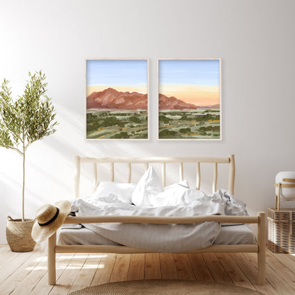 ’Color of Tucson’ Diptych Art Print || Set 2 - abstract - Arizona - Artwork - Desert