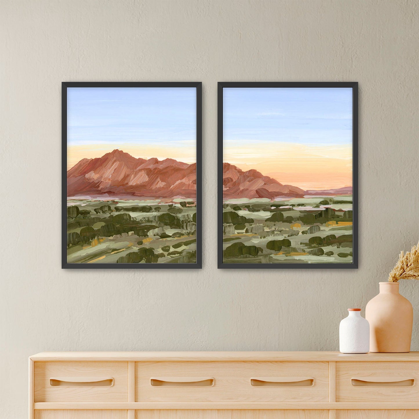 ’Color of Tucson’ Diptych Art Print || Set 2 - Paper / 5x7 in / Black Frame - abstract - Arizona - Artwork - Desert