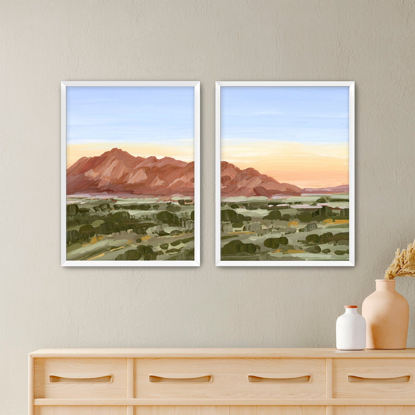 ’Color of Tucson’ Diptych Art Print || Set 2 - Paper / 5x7 in / White Frame - abstract - Arizona - Artwork - Desert