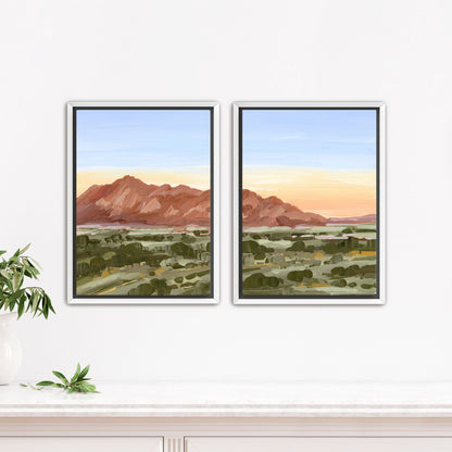 ’Color of Tucson’ Diptych Art Print || Set 2 - Stretched Canvas / 8x10 in / White Frame - abstract - Arizona