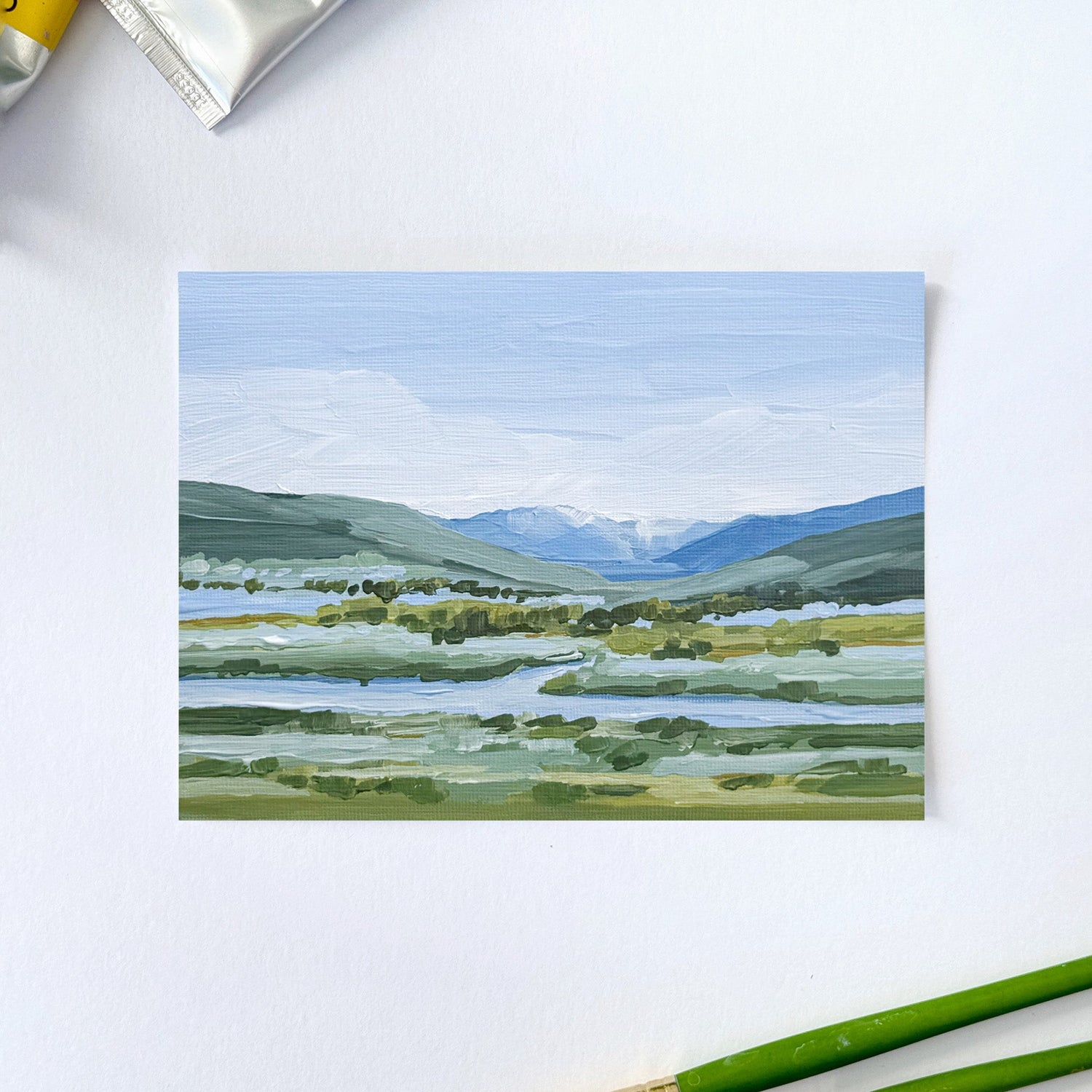 ’Colorado Summer’ Original Painting || 5x7 - Vail Mountain Landscape - abstract - Acrylic - Artwork - Colorado - Eagle