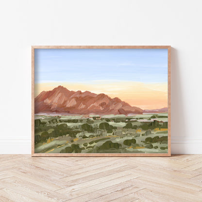 ’Colors of Tucson’ Art Print - Arizona Desert Landscape Painting - Mountain