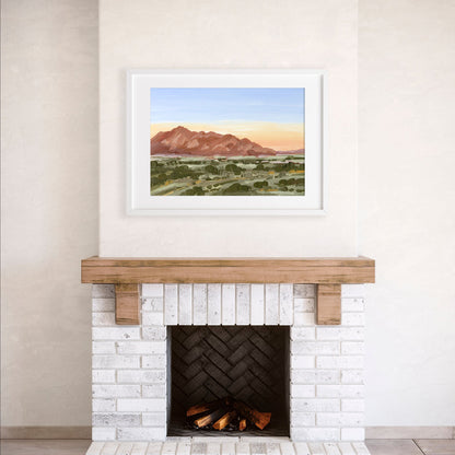 ’Colors of Tucson’ Art Print - Arizona Desert Landscape Painting - Mountain