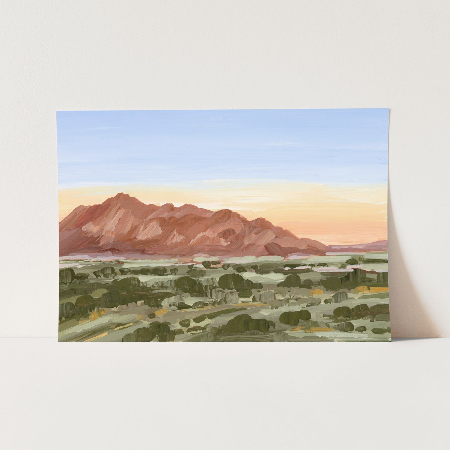 ’Colors of Tucson’ Art Print - Paper / 5x7 in / No Frame - Arizona Desert Landscape Painting - Mountain