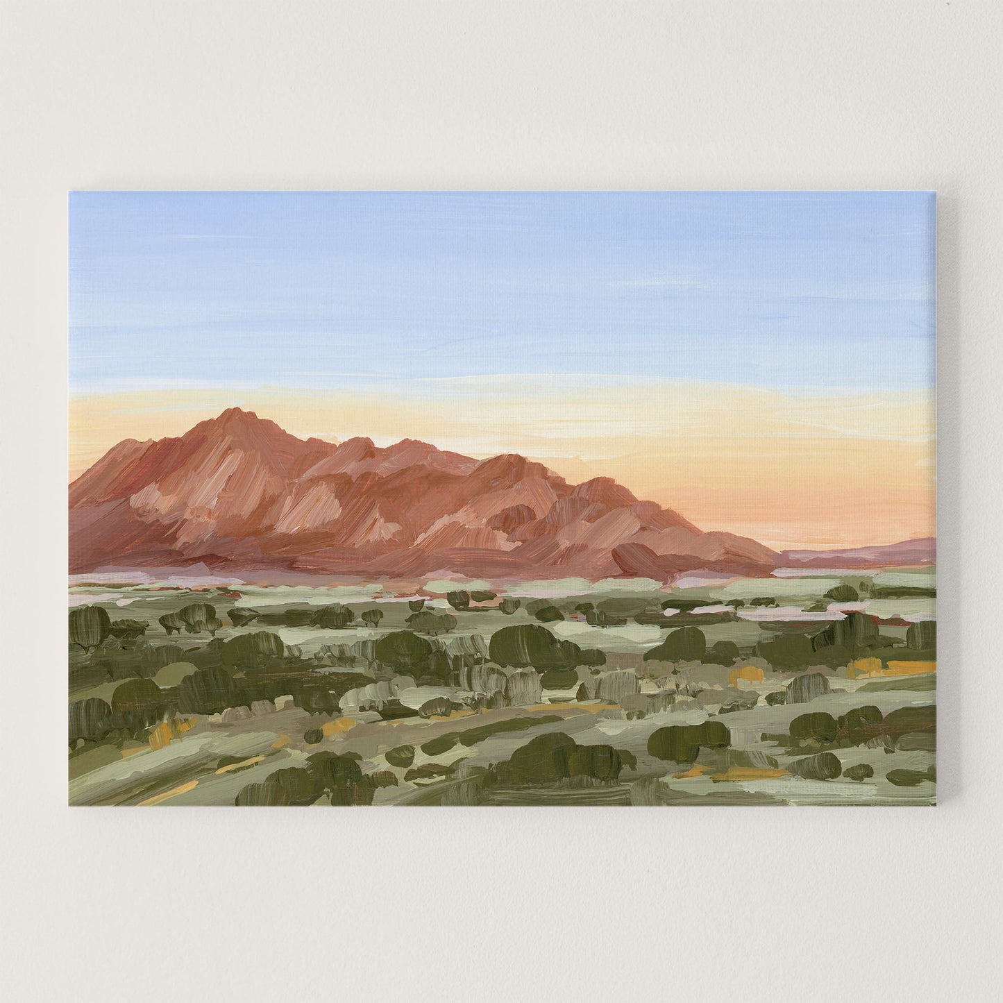 ’Colors of Tucson’ Art Print - Stretched Canvas / 8x10 in / No Frame - Arizona Desert Landscape Painting - Mountain