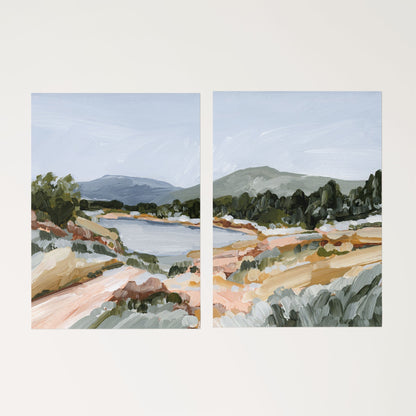 ’Coming Home’ Diptych Art Print || Set of 2 - Rolled Canvas / 8x10 in / No Frame - abstract - Artwork - Autumn