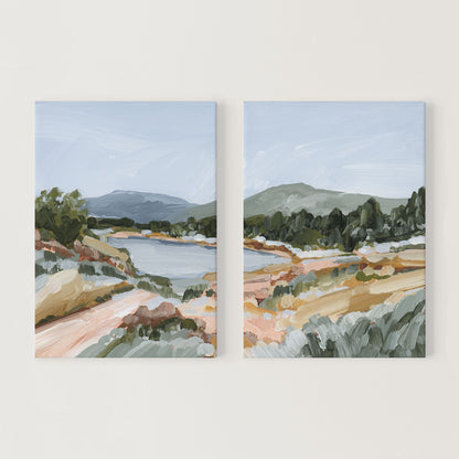 ’Coming Home’ Diptych Art Print || Set of 2 - Stretched Canvas / 8x10 in / No Frame - abstract - Artwork - Autumn