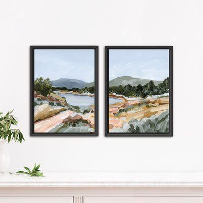 ’Coming Home’ Diptych Art Print || Set of 2 - Stretched Canvas / 8x10 in / Black Frame - abstract - Artwork - Autumn
