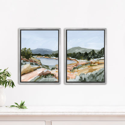 ’Coming Home’ Diptych Art Print || Set of 2 - Stretched Canvas / 8x10 in / Silver Frame - abstract - Artwork - Autumn