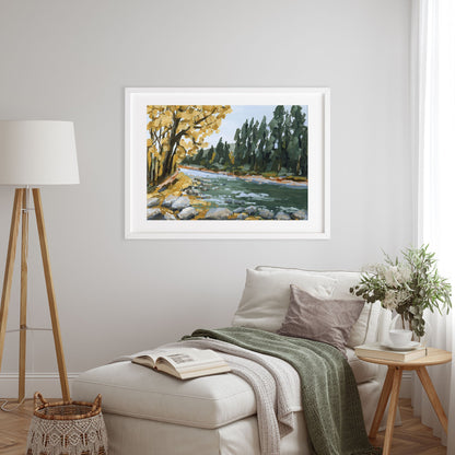 ’Creekside Meandering’ Art Print - Beaver Creek Colorado Wall - abstract - Artwork - Autumn - Avon