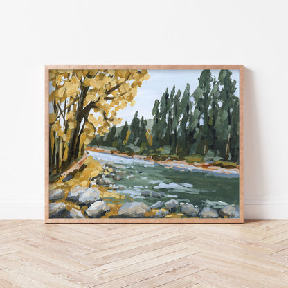 ’Creekside Meandering’ Art Print - Beaver Creek Colorado Wall - abstract - Artwork - Autumn - Avon