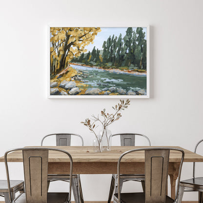 ’Creekside Meandering’ Art Print - Beaver Creek Colorado Wall - abstract - Artwork - Autumn - Avon